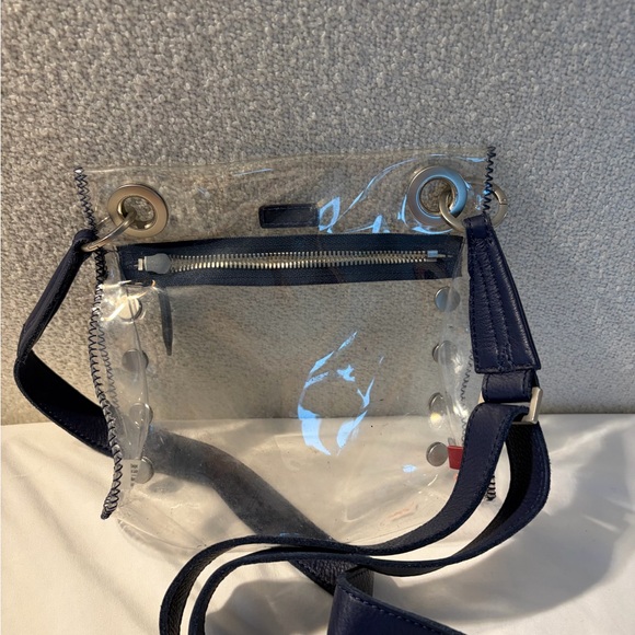 Clear Crossbody Bag with Navy Strap - Picture 4 of 4